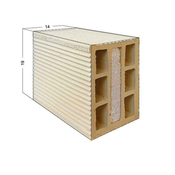 عایق حرارت و صوت ( آجر سفال تیغه 20*20*15فومدار )